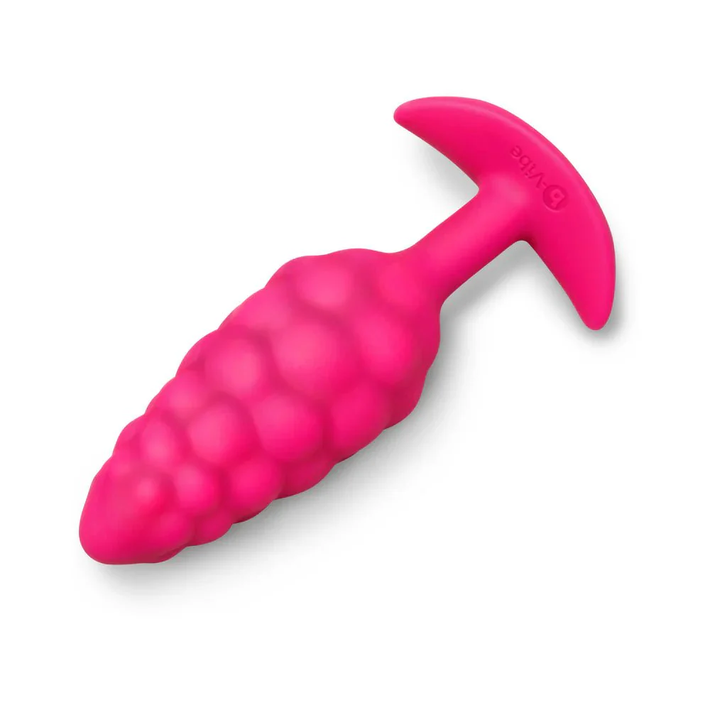 b-Vibe Bump Texture Hot Pink Butt Plug - Image 4