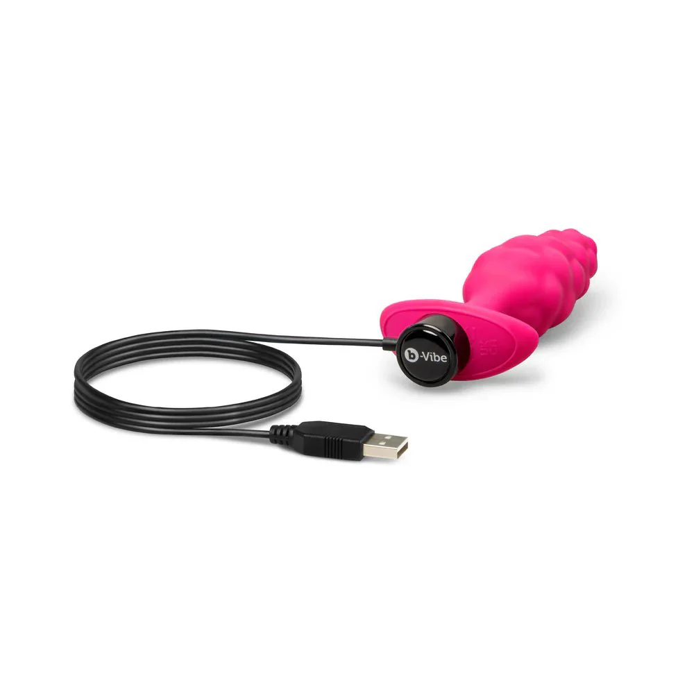 b-Vibe Bump Texture Hot Pink Butt Plug - Image 5