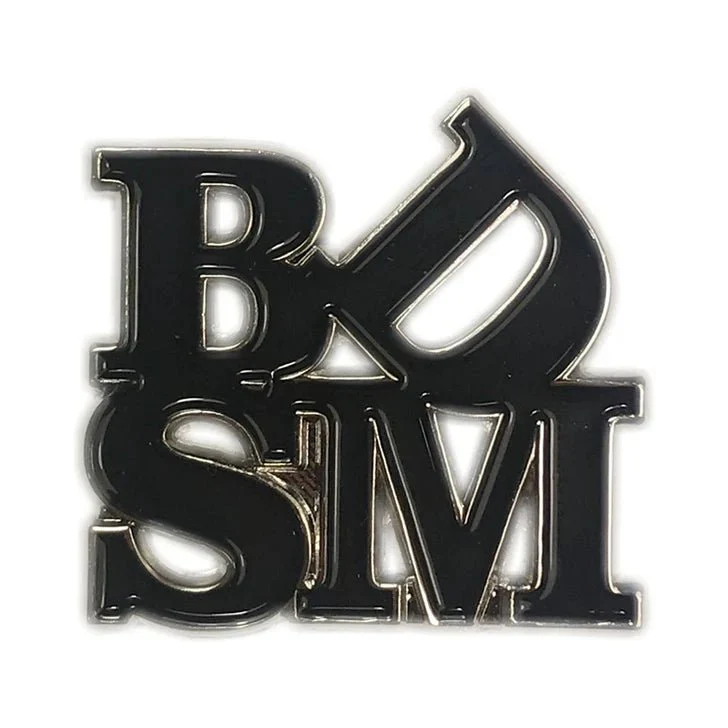 Geeky & Kiny BDSM Black & Silver Enamel Pin