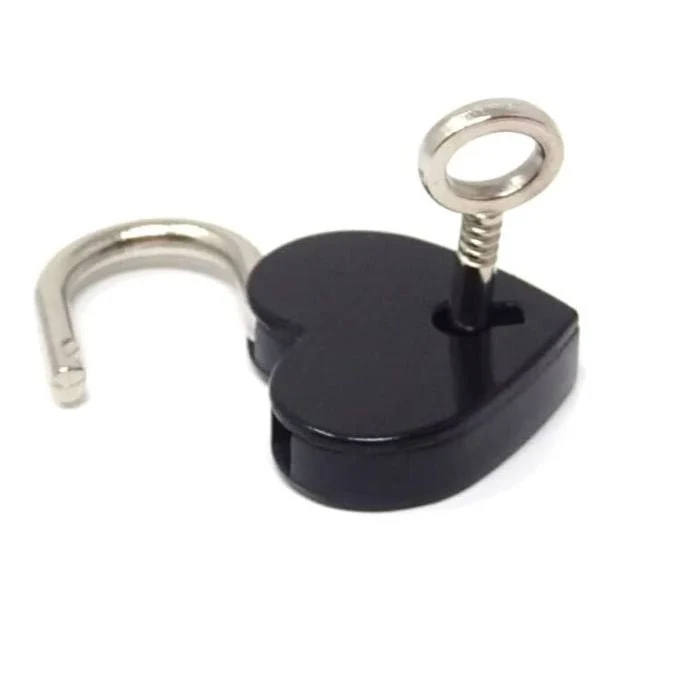 Mini Heart Padlock - Black - Image 2