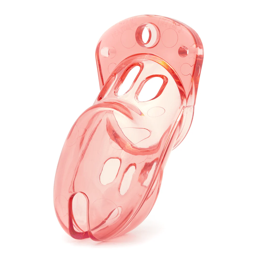 CB-3000 3" Translucent Red Chastity Cock Cage - Image 3
