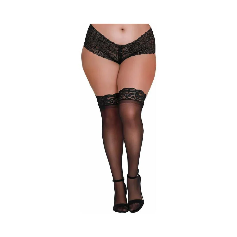 Dreamgirl Plus Size Sheer Thigh-High Stockings