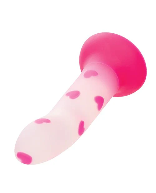 Glow Stick Pink Heart 6.5" Suction Cup Glow-in-the-Dark Dildo - Image 2