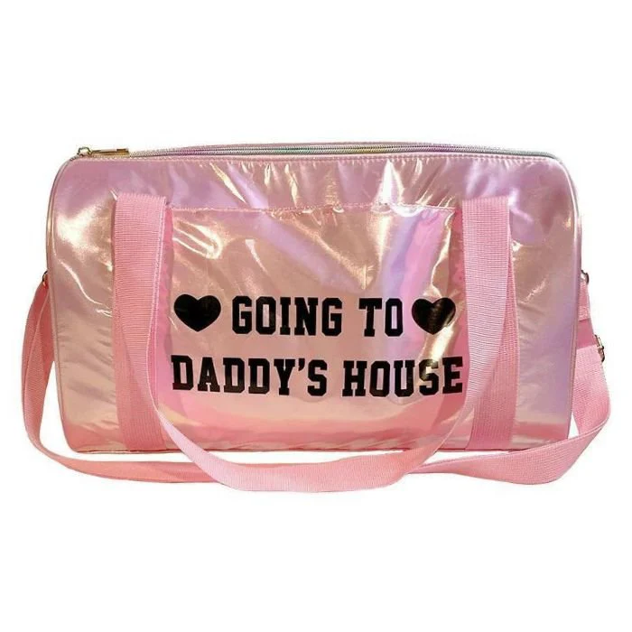 Going To Daddy's House Iridescent Pink Travel Bag