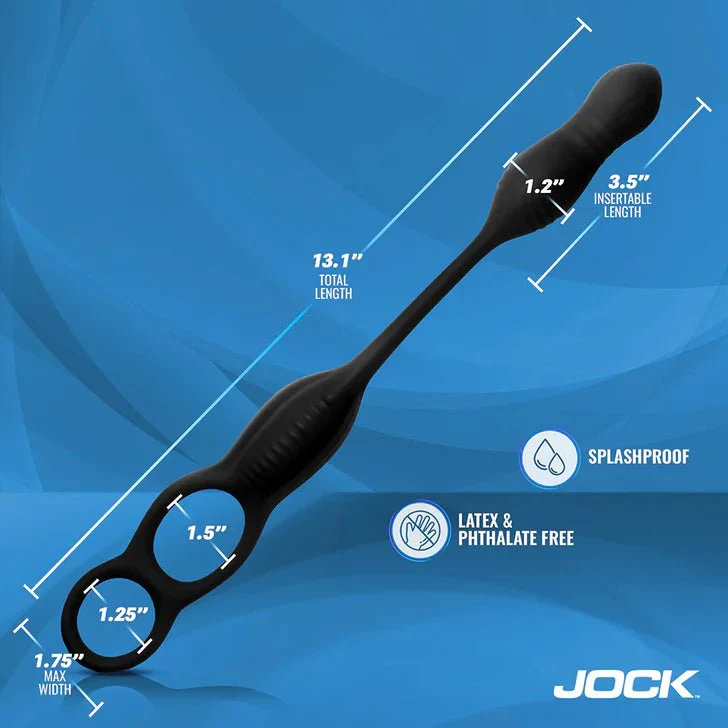 JOCK Hyper Remote Controlled Thrusting Prostate Vibrator with Cock & Ball Ring - Image 8