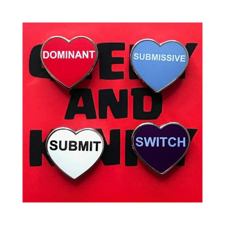 Kinky Dom/sub Heart Enamel Pins - Set of 4
