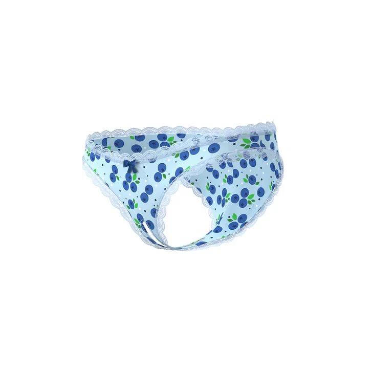 Magic Silk Sweet Treats Blueberry Boy Shorts Crotchless Panties - Image 3