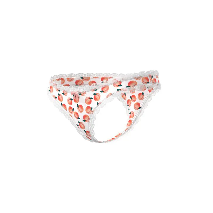 Magic Silk Sweet Treats Peach Boy Shorts Crotchless Panties - Image 3