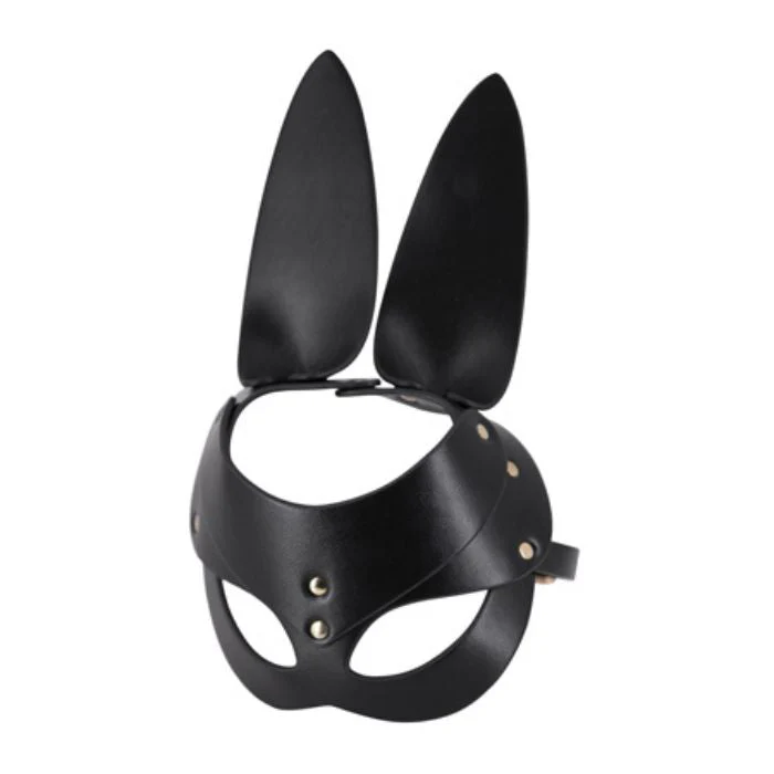 Half-Face Vegan Leather Bunny Mask