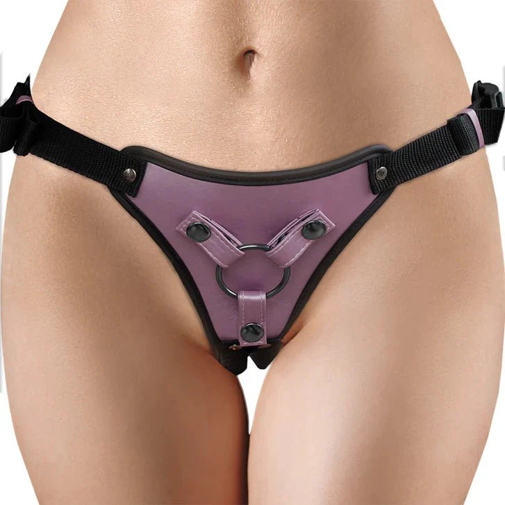Metallic Adjustable Strap-On Dildo Harness - Multiple Colors - Image 3