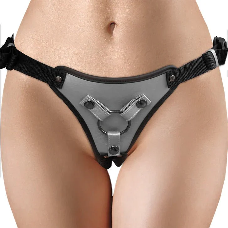 Metallic Adjustable Strap-On Dildo Harness - Multiple Colors - Image 4
