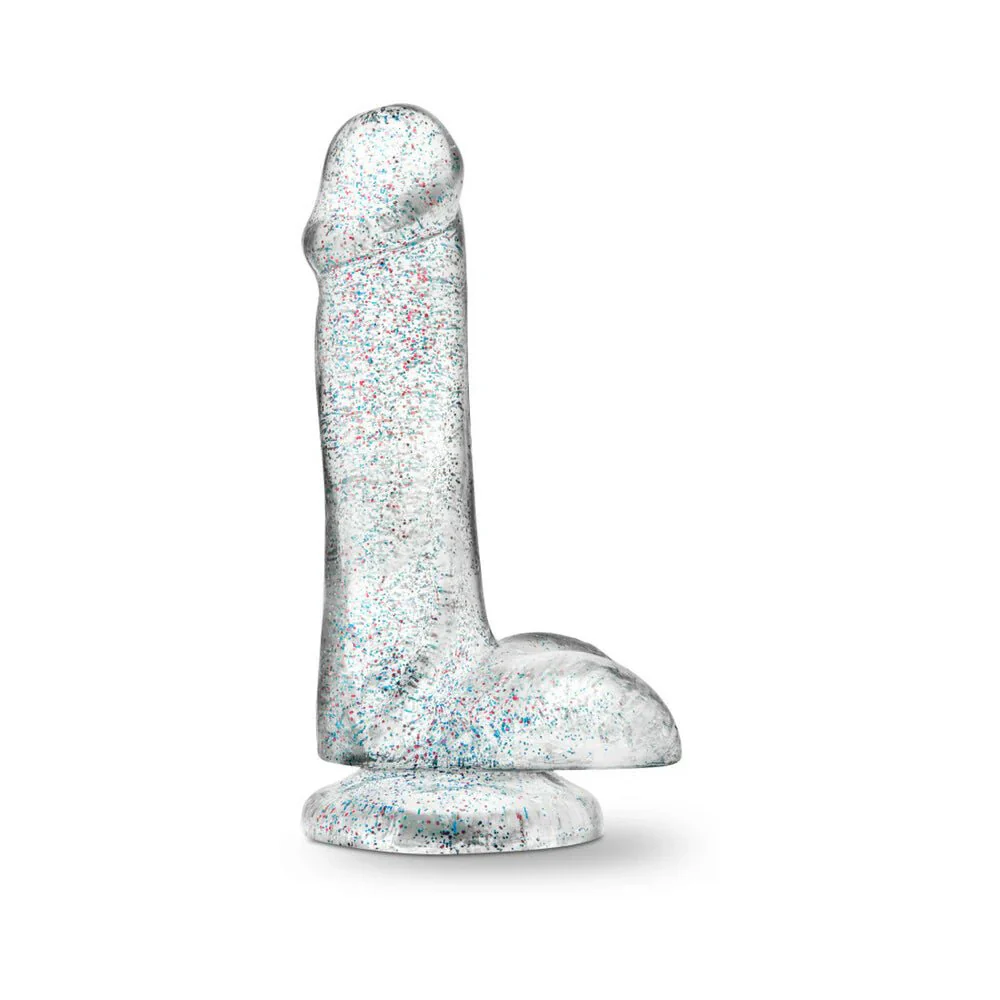 Naturally Yours 6 inch Clear Sparkling Glitter Realistic Dildo with Balls - Image 2