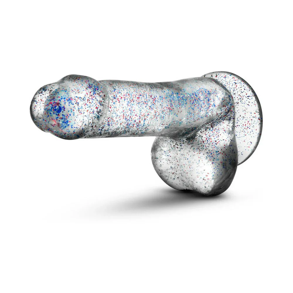 Naturally Yours 6 inch Clear Sparkling Glitter Realistic Dildo with Balls - Image 3