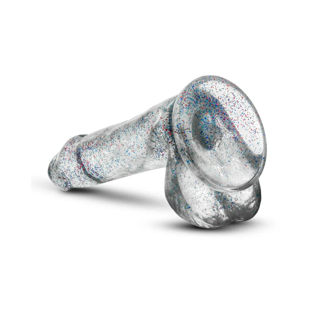 Naturally Yours 6 inch Clear Sparkling Glitter Realistic Dildo with Balls - Image 4