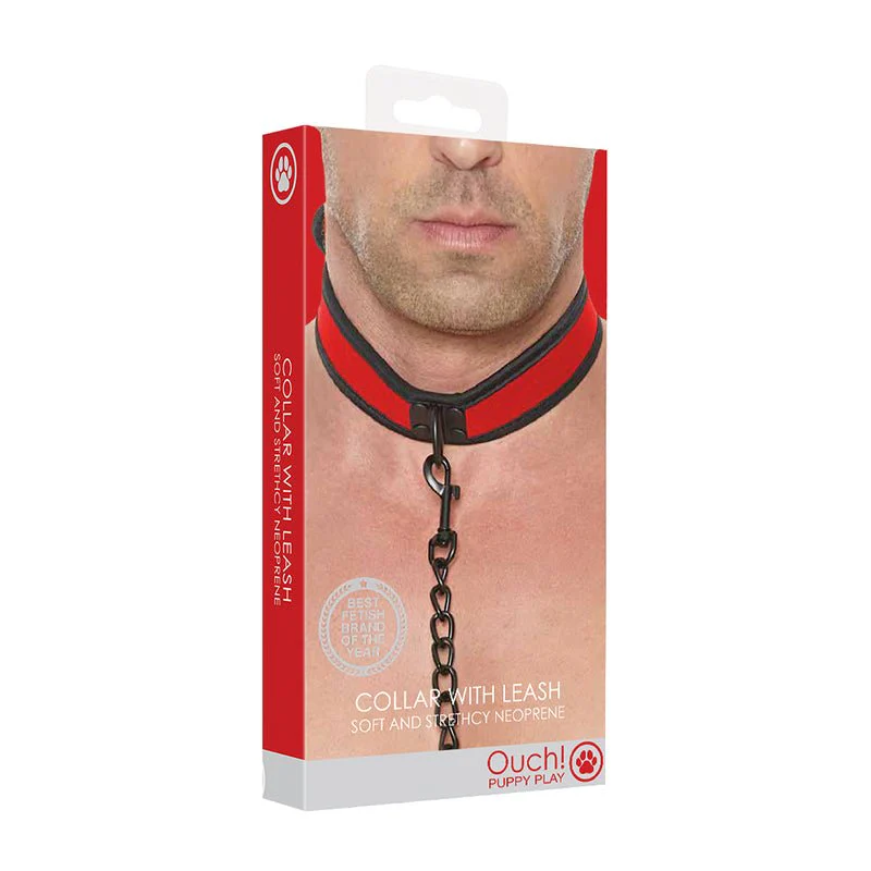 Ouch! Puppy Play Neoprene Collar With Leash - Image 6