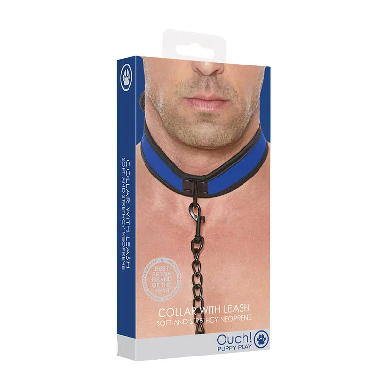 Ouch! Puppy Play Neoprene Collar With Leash - Image 7