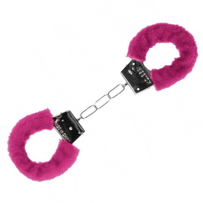 Ouch! Beginners Quick-Release Furry Hot Pink Handcuffs