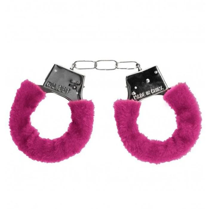Ouch! Beginners Quick-Release Furry Hot Pink Handcuffs - Image 2