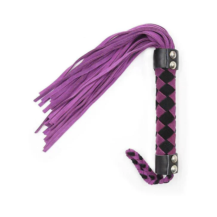 Ple'sur 15.5" Genuine Leather Diamond Handle BDSM Flogger - Image 2