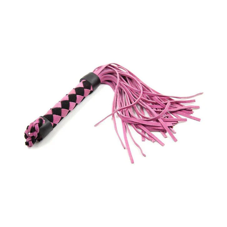 Ple'sur 15.5" Genuine Leather Diamond Handle BDSM Flogger - Image 3