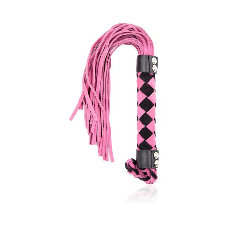 Ple'sur 15.5" Genuine Leather Diamond Handle BDSM Flogger - Image 4