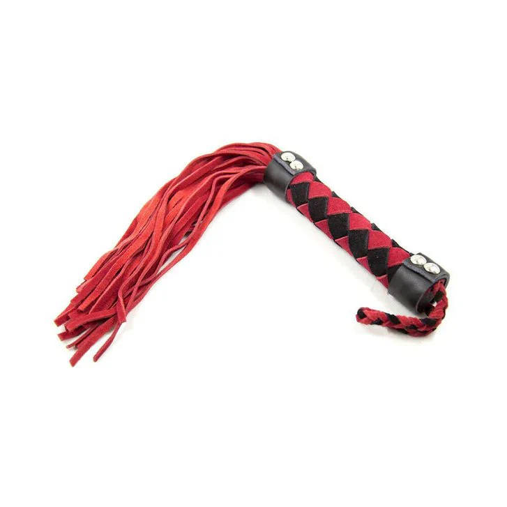 Ple'sur 15.5" Genuine Leather Diamond Handle BDSM Flogger - Image 5