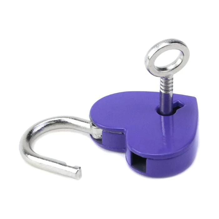 Mini Heart Padlock - Purple - Image 2