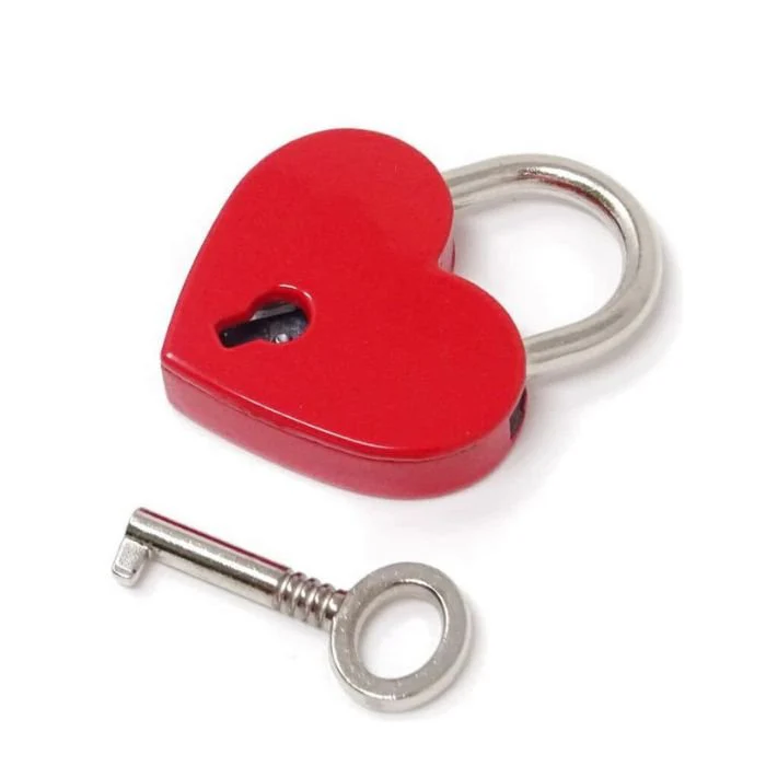 Mini Heart Padlock - Red - Image 2