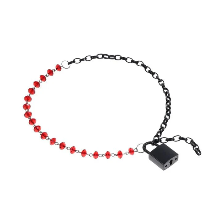 Sex & Mischief Ex's & Oh's Crystal BDSM Choker with Lock