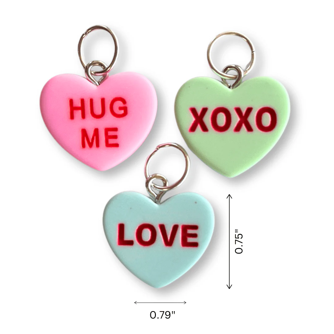 Valentine's Day Conversation Heart Chastity Cage Charms - 3 pack - Image 2
